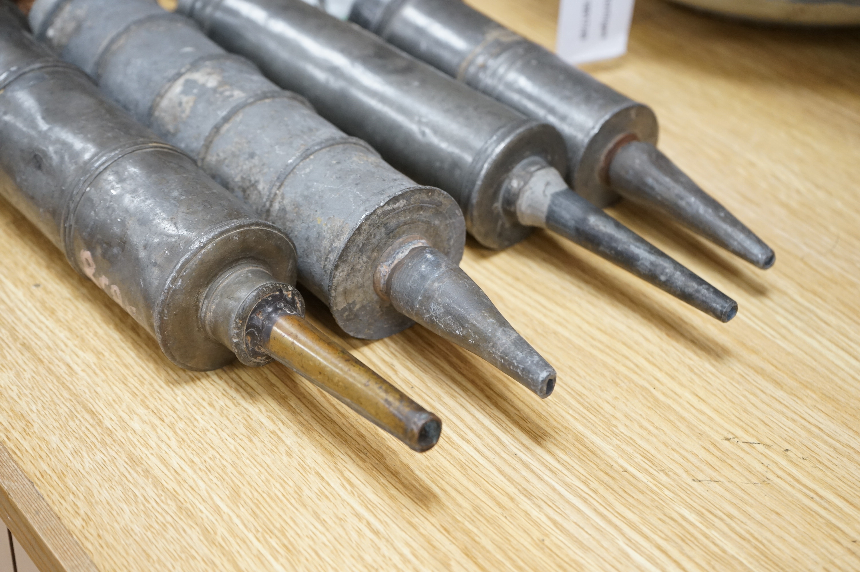 Four 18th/19th century pewter clyster syringes